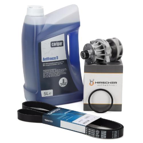 DAYCO Keilrippenriemen + HIRSCHER Wasserpumpe + 5L Frostschutz BMW E46 E39 E60 E38 M52 M54 Bild DAYCO Keilrippenriemen + HIRSCHER Wasserpumpe + 5L Frostschutz BMW E46 E39 E60 E38 M52 M54