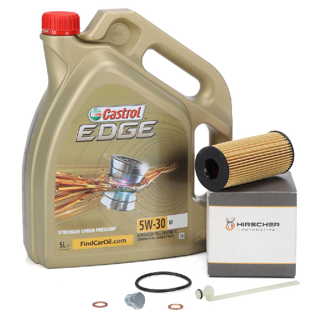 5L CASTROL EDGE 5W-30 M LL-04 Motoröl HIRSCHER Ölfilter BMW F20/21 F22/23 F30 F32 B37 B38