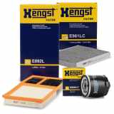 HENGST FILTER Ölfilter H90W17 + Luftfilter E892L + Filter, Innenraumluft E961LC