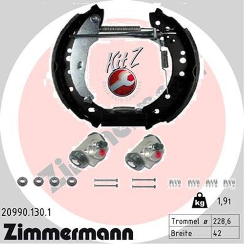 ZIMMERMANN Bremsbackensatz 20990.130.1 + Bremstrommel 470.1856.00 Bild ZIMMERMANN Bremsbackensatz 20990.130.1 + Bremstrommel 470.1856.00