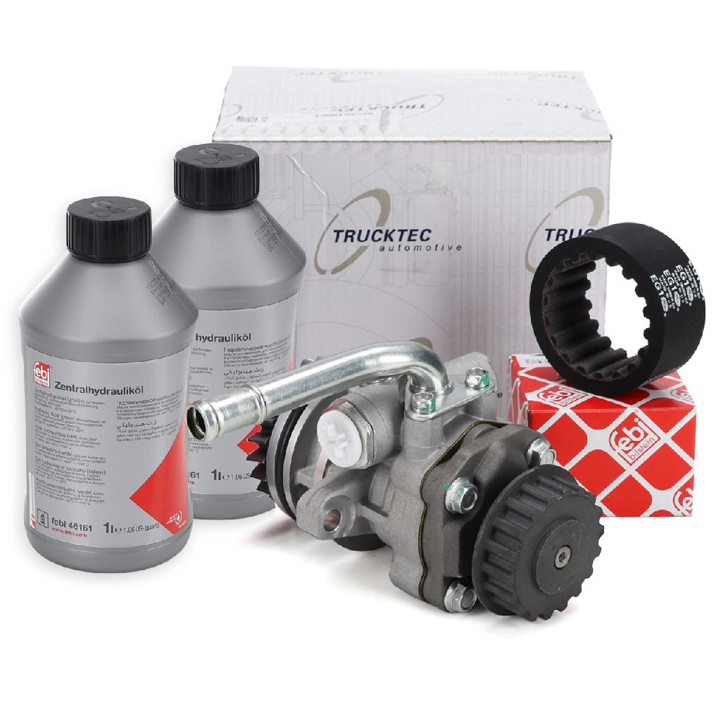 FEBI BILSTEIN Hydrauliköl 46161 + Flexible Kupplungsmuffe 30798 TRUCKTEC AUTOMOTIVE Hydraulikpumpe, Lenkung 07.37.167