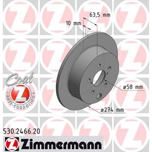 ZIMMERMANN Bremsbelagsatz, Scheibenbremse 24271.150.1 + Bremsscheibe 530.2466.20 Bild ZIMMERMANN Bremsbelagsatz, Scheibenbremse 24271.150.1 + Bremsscheibe 530.2466.20