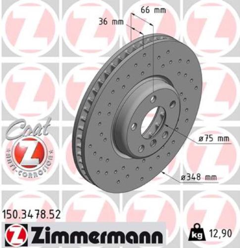 ZIMMERMANN Bremsscheibe 150.3479.52 + Bremsscheibe 150.3478.52 Bild ZIMMERMANN Bremsscheibe 150.3479.52 + Bremsscheibe 150.3478.52