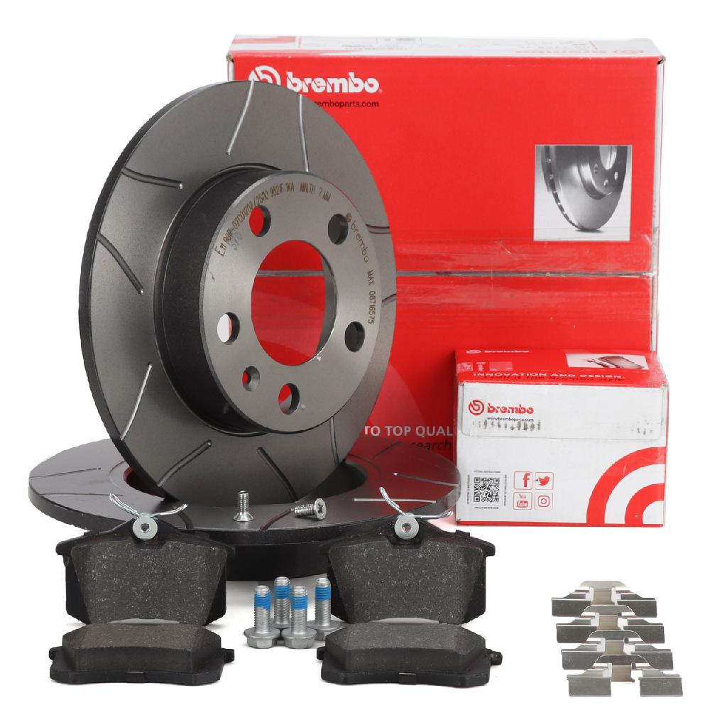 BREMBO Bremsbelagsatz, Scheibenbremse P 85 020 + Bremsscheibe 08.7165.75