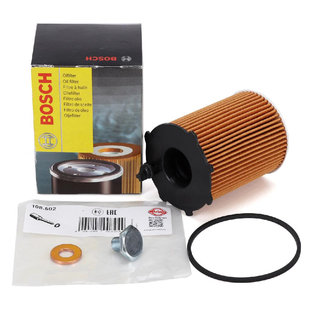 BOSCH 1457429238 Ölfilter + ELRING Schraube für CITROEN FIAT FORD MAZDA MINI OPEL PEUGEOT