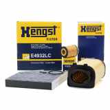 HENGST FILTER Luftfilter E1145L + Filter, Innenraumluft E5967LC + Ölfilter E818H D238