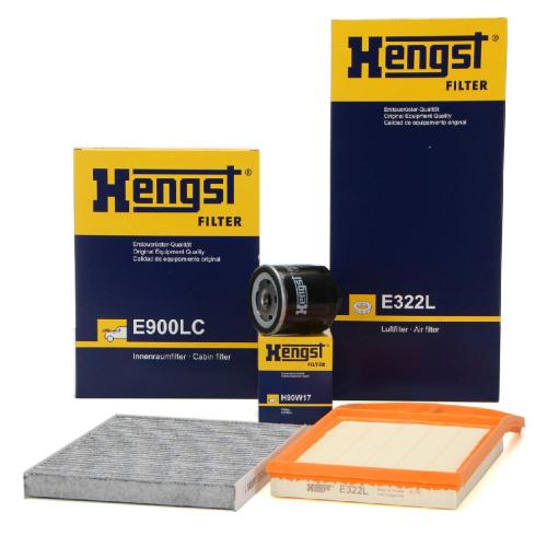 HENGST FILTER Ölfilter H90W17 + Luftfilter E322L + Filter, Innenraumluft E900LC Bild HENGST FILTER Ölfilter H90W17 + Luftfilter E322L + Filter, Innenraumluft E900LC