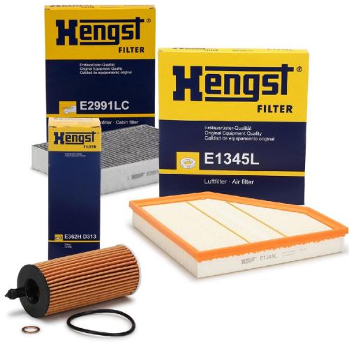 HENGST FILTER Ölfilter E362H D313 + Luftfilter E1345L + Filter, Innenraumluft E2991LC Bild HENGST FILTER Ölfilter E362H D313 + Luftfilter E1345L + Filter, Innenraumluft E2991LC
