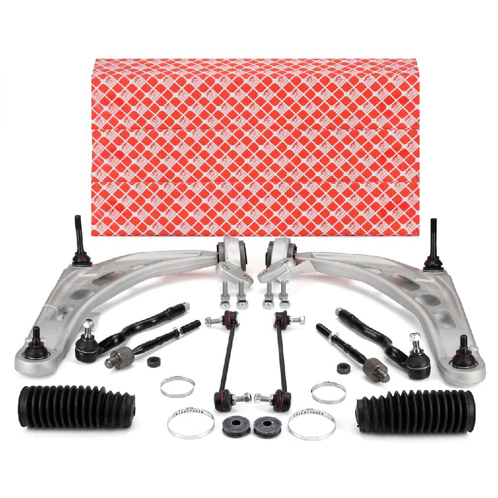 FEBI BILSTEIN Stange/Strebe, Stabilisator 17377 + Lenker, Radaufhängung 18802 + Faltenbalgsatz, Lenkung 27086 + Spurstange 12699 + Lenker, Radaufhängung 18803 + Spurstange 12698