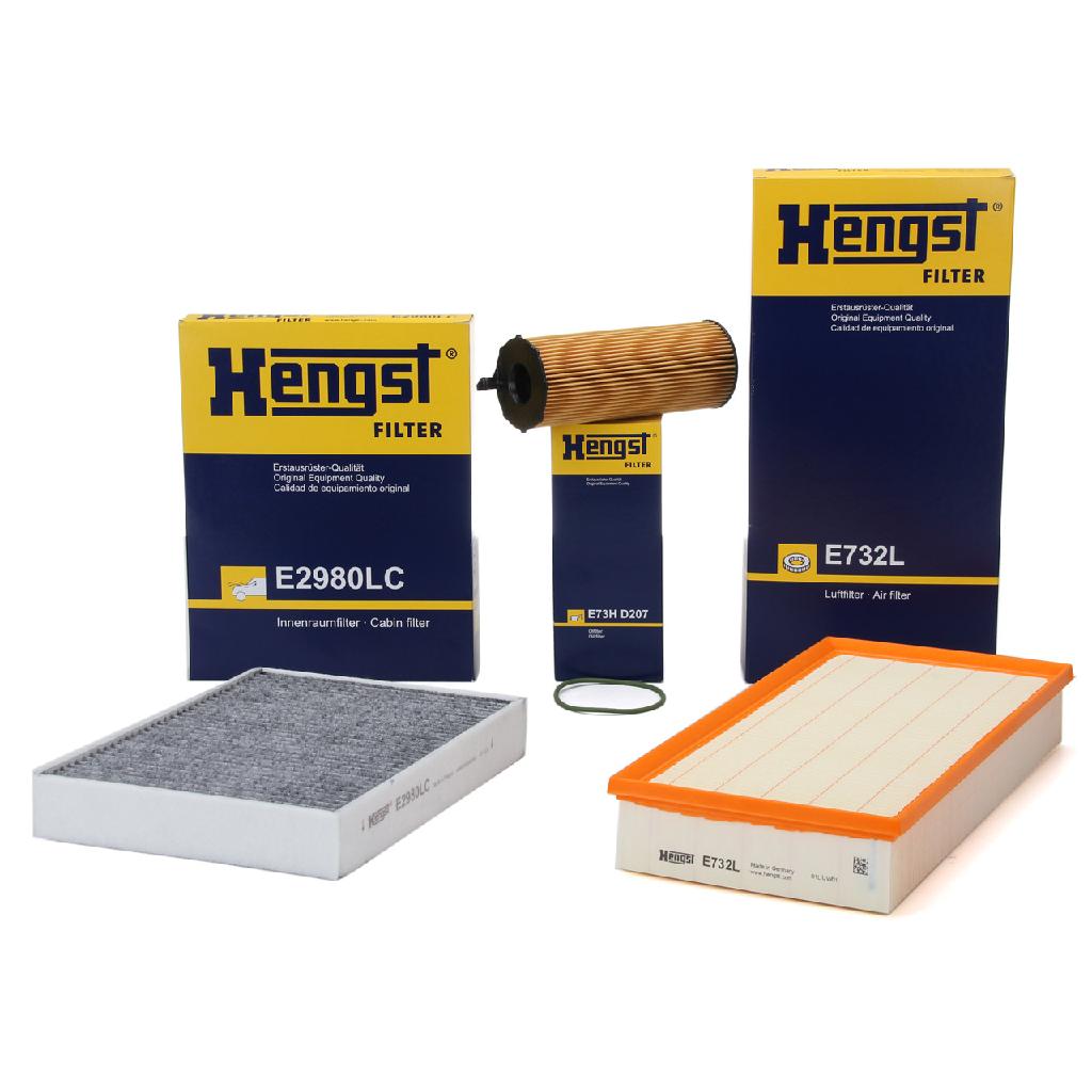 HENGST FILTER Filter, Innenraumluft E2980LC + Luftfilter E732L + Ölfilter E73H D207