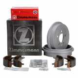 QUICK BRAKE Zubehörsatz, Bremsbacken 105-0680 ZIMMERMANN Bremstrommel 100.1649.20 + Bremsbackensatz 10990.100.3