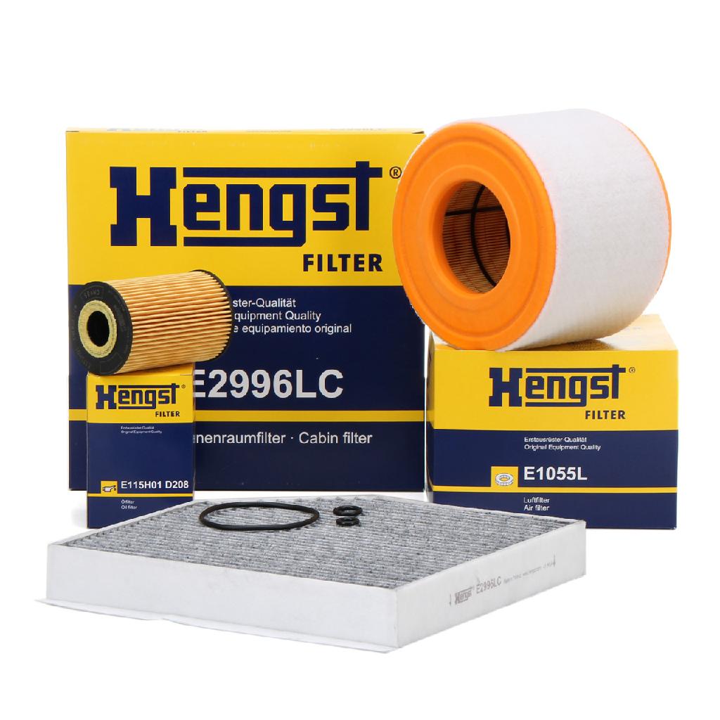 HENGST FILTER Luftfilter E1055L + Ölfilter E115H01 D208 + Filter, Innenraumluft E2996LC