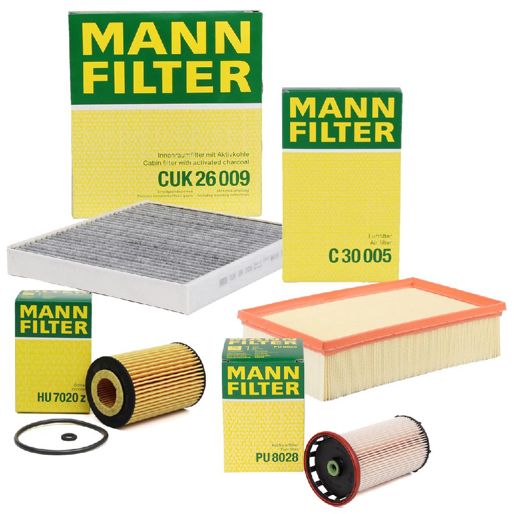 MANN Filterset 4-tlg VW Golf 7 Passat B8 Tiguan Touran AUDI A3 8V Q2 GA Q3 F3 1.6/2.0 TDI