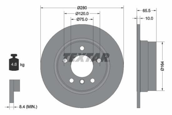 TEXTAR Bremsscheiben + Beläge + Wako BMW 1er E81 E87 116i 116d ab 03.2010 hinten Bild TEXTAR Bremsscheiben + Beläge + Wako BMW 1er E81 E87 116i 116d ab 03.2010 hinten