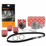CONTI Zahnriemen FEBI Spannrolle ELRING 3x Dichtring HIRSCHER Wasserpumpe VW Golf 1 2 3