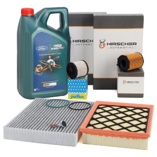 HIRSCHER Filterset 4-tlg + 5L ORIGINAL 0W30 Motoröl FORD Mondeo 5 MK5 1.5 TDCi 120 PS Bild HIRSCHER Filterset 4-tlg + 5L ORIGINAL 0W30 Motoröl FORD Mondeo 5 MK5 1.5 TDCi 120 PS