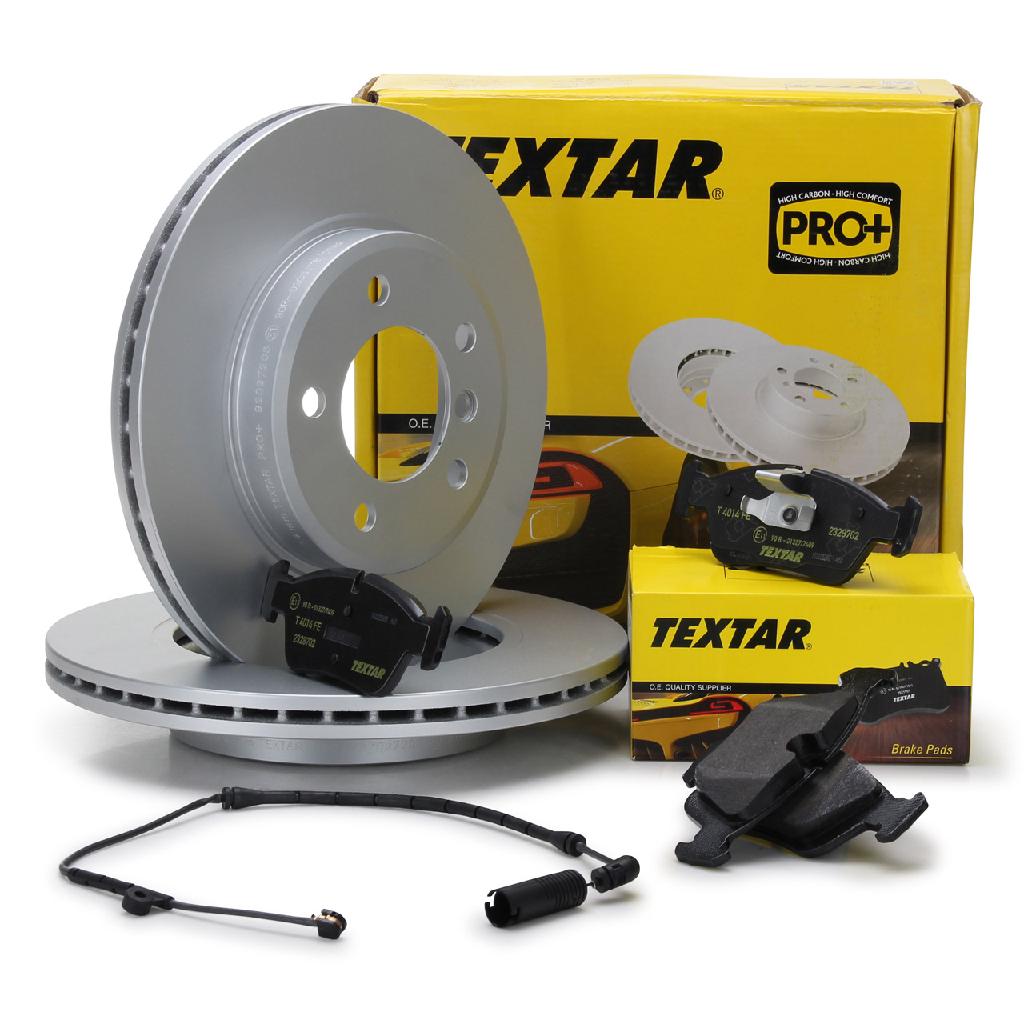TEXTAR Bremsscheiben + Bremsbeläge + Wako BMW 3er E46 Z4 E85 vorne
