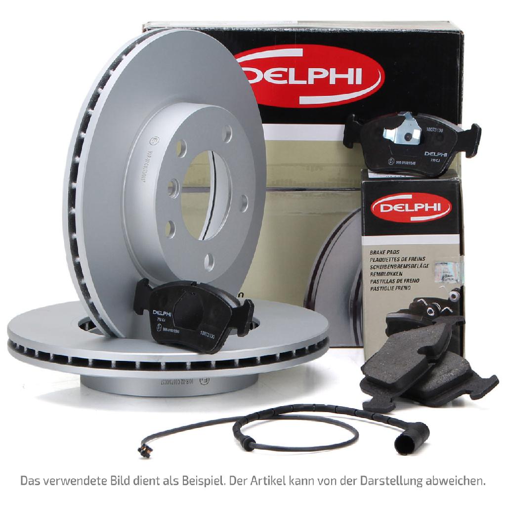 DELPHI Bremsscheiben + Beläge + Sensor AUDI Q7 PORSCHE Cayenne VW Touareg PR-1LF vorne