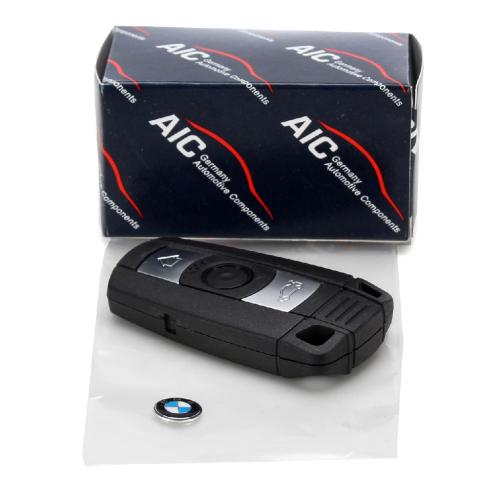 AIC Funkfernbedienung 3-Tasten + ORIGIINAL BMW Emblem E81-88 E90 E91 E60 E61 E63 E64 Bild AIC Funkfernbedienung 3-Tasten + ORIGIINAL BMW Emblem E81-88 E90 E91 E60 E61 E63 E64