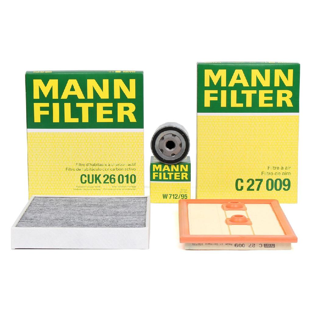 MANN-FILTER Filter, Innenraumluft CUK 26 010 + Luftfilter C 27 009 + Ölfilter W 712/95