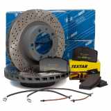 SEBRO Bremsscheiben + TEXTAR Beläge + Wako PORSCHE 964 3.3 Turbo / S ab 07.1991 vorne