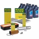 MANN Filterset 4-tlg + 8L ORIGINAL 5W30 Motoröl BMW 5er F10 F11 M550d xDrive 381 PS N57