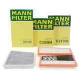 MANN-FILTER Luftfilter C 25 004 + Filter, Innenraumluft CUK 3461 + Luftfilter C 27 006