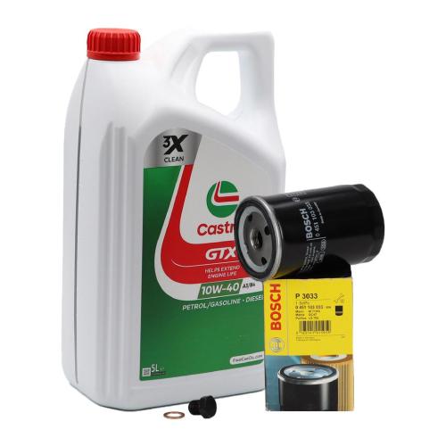 5L CASTROL GTX ULTRACLEAN 10W-40 Motoröl + BOSCH Ölfilter VW Golf 1-3 Passat Polo T4 Vento Bild 5L CASTROL GTX ULTRACLEAN 10W-40 Motoröl + BOSCH Ölfilter VW Golf 1-3 Passat Polo T4 Vento