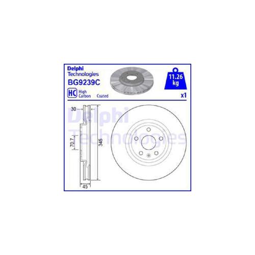 DELPHI Bremsbelagsatz, Scheibenbremse LP3366 + Bremsscheibe BG9239C Bild DELPHI Bremsbelagsatz, Scheibenbremse LP3366 + Bremsscheibe BG9239C