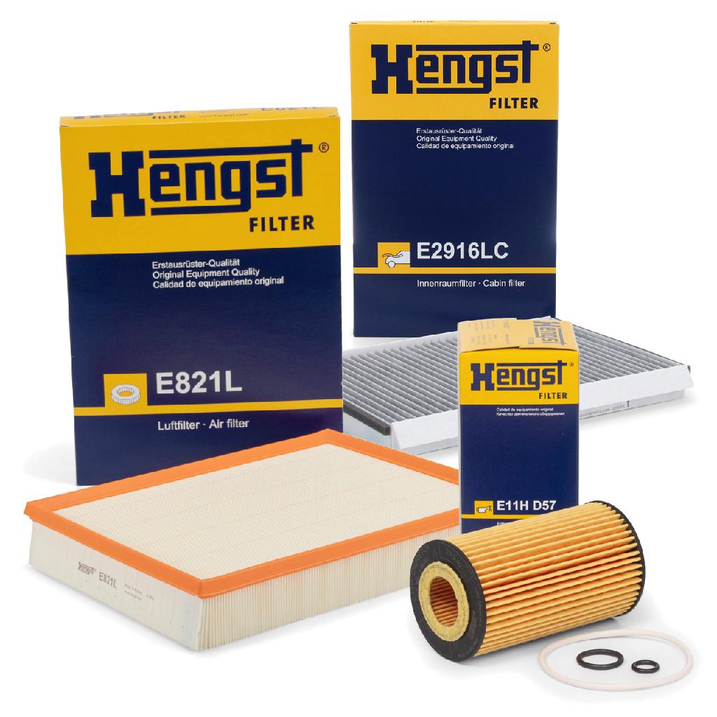 HENGST FILTER Luftfilter E821L + Ölfilter E11H D57 + Filter, Innenraumluft E2916LC