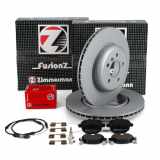 Zimmermann FORMULA F Bremsscheiben + Beläge + Sensor BMW 5er F10 528-535i 525d 530d hinten