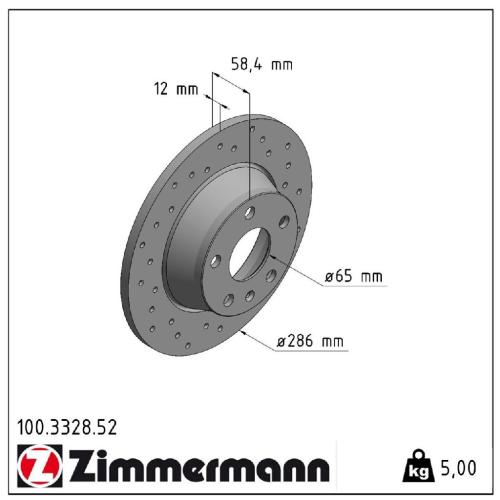 ZIMMERMANN Bremsbelagsatz, Scheibenbremse 23914.170.1 + Bremsscheibe 100.3328.52 Bild ZIMMERMANN Bremsbelagsatz, Scheibenbremse 23914.170.1 + Bremsscheibe 100.3328.52