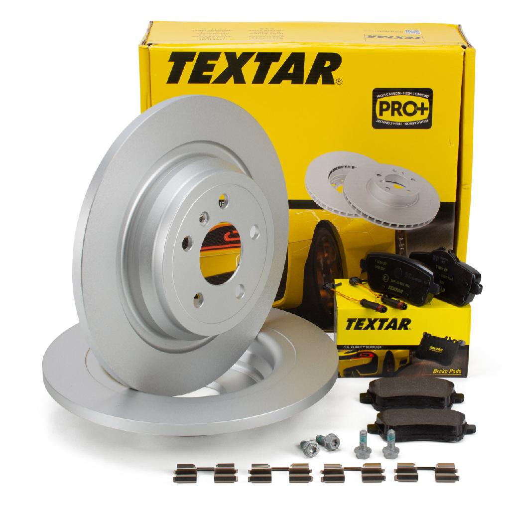 TEXTAR Bremsscheiben + Bremsbeläge + Sensor MERCEDES GLE M-Klasse W166 C262 hinten