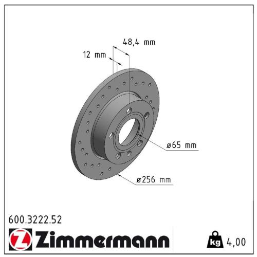 ZIMMERMANN Bremsbelagsatz, Scheibenbremse 23914.170.2 + Bremsscheibe 600.3222.52 Bild ZIMMERMANN Bremsbelagsatz, Scheibenbremse 23914.170.2 + Bremsscheibe 600.3222.52