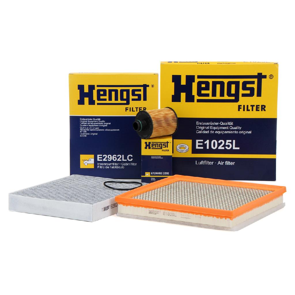 HENGST FILTER Filter, Innenraumluft E2962LC + Luftfilter E1025L + Ölfilter E124H02 D202