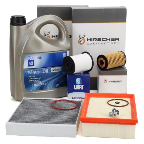 HIRSCHER Filterset 4-tlg + 5L ORIGINAL 5W30 dexos2 OPEL Mokka / X (J13) 1.6 CDTi ab Fgst. Bild HIRSCHER Filterset 4-tlg + 5L ORIGINAL 5W30 dexos2 OPEL Mokka / X (J13) 1.6 CDTi ab Fgst.