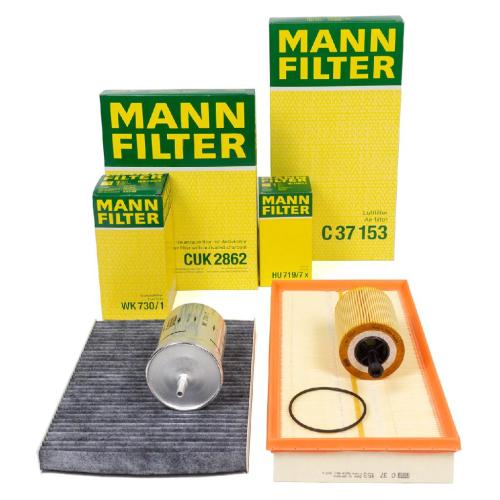 MANN Filterset 4-tlg VW Golf 4 Bora New Beetle AUDI TT 8N 2.3 V5 + 2.8 VR6 + 3.2 R32 Bild MANN Filterset 4-tlg VW Golf 4 Bora New Beetle AUDI TT 8N 2.3 V5 + 2.8 VR6 + 3.2 R32