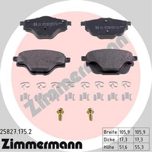 ZIMMERMANN Bremsscheibe 180.3028.20 + Bremsbelagsatz, Scheibenbremse 25827.175.2 Bild ZIMMERMANN Bremsscheibe 180.3028.20 + Bremsbelagsatz, Scheibenbremse 25827.175.2