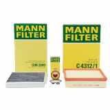 MANN-FILTER Ölfilter HU 7010 z + Luftfilter C 4312/1 + Filter, Innenraumluft CUK 3569