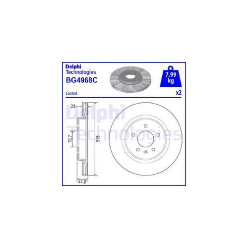 DELPHI Bremsscheibe BG4968C + Bremsbelagsatz, Scheibenbremse LP3373 Bild DELPHI Bremsscheibe BG4968C + Bremsbelagsatz, Scheibenbremse LP3373