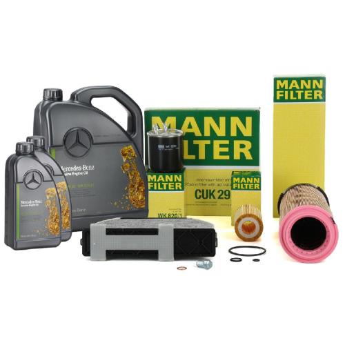 MANN Filterset 4-tlg + 7L ORIGINAL 5W30 Motoröl MERCEDES W204 C200CDI C220CDI OM646 Bild MANN Filterset 4-tlg + 7L ORIGINAL 5W30 Motoröl MERCEDES W204 C200CDI C220CDI OM646