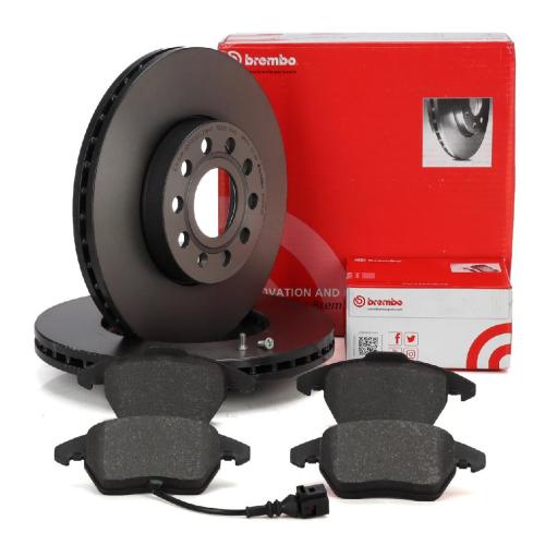 BREMBO Bremsscheibe 09.9145.11 + Bremsbelagsatz, Scheibenbremse P 85 075 Bild BREMBO Bremsscheibe 09.9145.11 + Bremsbelagsatz, Scheibenbremse P 85 075