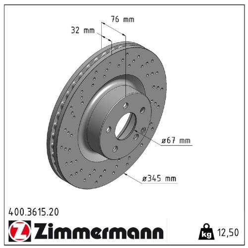 ZIMMERMANN Bremsscheiben + Beläge + Wako MERCEDES W220 C216 500 600 55AMG vorne Bild ZIMMERMANN Bremsscheiben + Beläge + Wako MERCEDES W220 C216 500 600 55AMG vorne