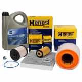 HENGST Filterset 4-tlg + 5L ORIGINAL 5W30 dexos1 Gen2 Motoröl OPEL Astra K 1.6 CDTi