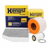 HENGST FILTER Luftfilter E1055L + Ölfilter E358H03 D246 + Filter, Innenraumluft E2996LC