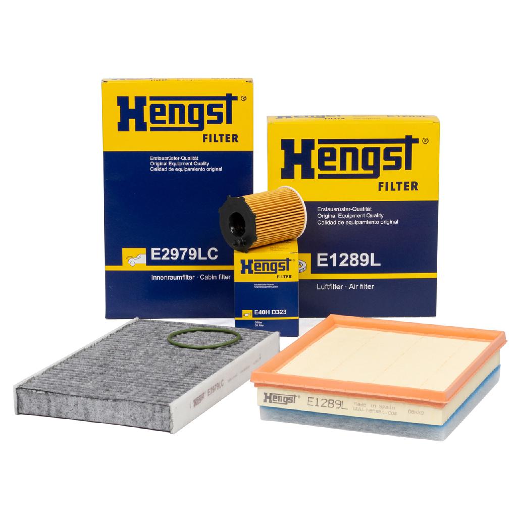 HENGST FILTER Ölfilter E40H D323 + Filter, Innenraumluft E2979LC + Luftfilter E1289L