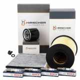 HIRSCHER Filterset Filterpaket + 4x ORIGINAL Zündkerze FORD Focus 3 Grand / C-Max 2 1.6 Ti