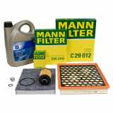 MANN Filterset 3-tlg + 5L ORIGINAL 5W30 Motoröl dexos2 OPEL Insignia A 2.0 CDTI