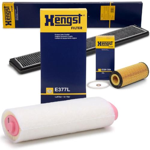 HENGST FILTER Luftfilter E377L + Ölfilter E32H D26 + Filter, Innenraumluft E977LC Bild HENGST FILTER Luftfilter E377L + Ölfilter E32H D26 + Filter, Innenraumluft E977LC