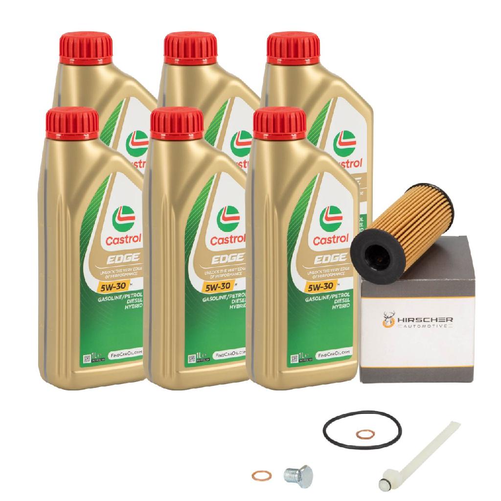 6L CASTROL EDGE 5W30 M LL-04 Motoröl + HIRSCHER Ölfilter BMW 1er 3er 5er X3 X4 X5 B48 B47